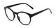 Angle of Vincent in Matte Black Frame with Clear Lenses, Women's and Men's Round Fake Glasses