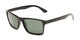 Angle of Whitford #6045 in Glossy Black Frame with Green Lenses, Men's Square Sunglasses