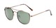 Angle of Wilson in Dark Gold Frame with Green Lenses, Women's and Men's Square Sunglasses