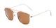 Angle of Wilson in Gold Frame with Amber Lenses, Women's and Men's Square Sunglasses