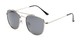 Angle of Wilson in Silver Frame with Grey Lenses, Women's and Men's Square Sunglasses