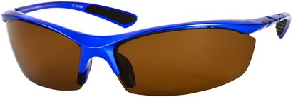 Angle of Coastline #8186 in Blue Frame with Amber Lenses, Women's and Men's Sport & Wrap-Around Sunglasses