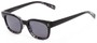 Angle of Gibson #1156 in Black/Grey Frame with Grey Lenses, Women's Retro Square Sunglasses