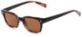 Angle of Gibson #1156 in Black/Brown Frame with Amber Lenses, Women's Retro Square Sunglasses