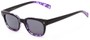Angle of Gibson #1156 in Black/Purple Frame with Grey Lenses, Women's Retro Square Sunglasses
