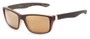 Angle of Portree #1888 in Matte Brown Frame with Amber Lenses, Women's and Men's Retro Square Sunglasses