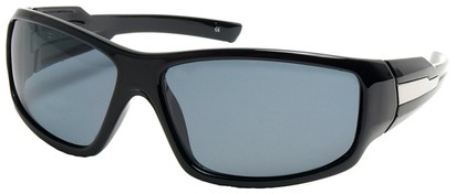 Angle of Trekker #1325 in Glossy Black Frame, Women's and Men's Sport & Wrap-Around Sunglasses