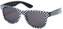 Angle of SW Checkered Retro Style #1417 in White Checkered Frame, Women's and Men's  