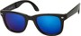 Angle of Spitfire #3805 in Black Frame with Blue Lenses, Women's and Men's Retro Square Sunglasses