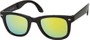 Angle of Spitfire #3805 in Black Frame with Yellow Lenses, Women's and Men's Retro Square Sunglasses