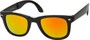 Angle of Spitfire #3805 in Black Frame with Orange Lenses, Women's and Men's Retro Square Sunglasses