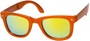 Angle of Spitfire #3805 in Orange Frame with Yellow Lenses, Women's and Men's Retro Square Sunglasses