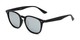 Angle of Solano #1468 in Black Frame with Silver Mirrored Lenses, Women's and Men's Retro Square Sunglasses