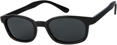Angle of Charleston #1582 in Black Frame with Grey Lenses, Women's and Men's Square Sunglasses