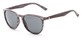 Angle of Meadowbrook #1505 in Glossy Black/Grey Frame with Smoke Lenses, Women's and Men's Round Sunglasses