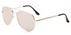 Angle of Astro #1517 in Silver Frame with Silver Mirrored Lenses, Men's Aviator Sunglasses