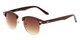 Angle of Salt Lake #1529 in Brown/Gold Frame with Amber Gradient Lenses, Women's and Men's Browline Sunglasses