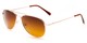 Angle of Hawksbill #15902 in Gold Frame with Brown Lenses, Women's and Men's Aviator Sunglasses