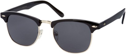 Angle of SW Fashion Style #1604 in Black and Silver Frame, Women's and Men's  