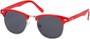 Angle of SW Fashion Style #1604 in Red Frame with Smoke Lenses, Women's and Men's  