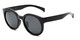 Angle of Monroe #16080 in Black Frame with Grey Lenses, Women's Round Sunglasses