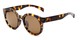 Angle of Monroe #16080 in Tortoise Frame with Amber Lenses, Women's Round Sunglasses