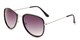Angle of Brush #16012 in Black/Silver Frame with Smoke Gradient Lenses, Women's Round Sunglasses
