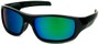 Angle of Ripcord #2194 in Black Frame with Blue/Green Mirrored Lenses, Men's Sport & Wrap-Around Sunglasses
