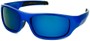 Angle of Ripcord #2194 in Royal Blue Frame with Blue Mirrored Lenses, Men's Sport & Wrap-Around Sunglasses
