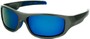 Angle of Ripcord #2194 in Grey Frame with Blue Mirrored Lenses, Men's Sport & Wrap-Around Sunglasses