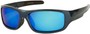 Angle of Ripcord #2194 in Grey Blue Sparkle Frame with Blue Lens, Men's Sport & Wrap-Around Sunglasses