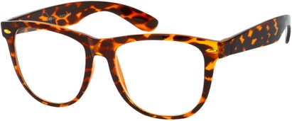 Angle of SW Clear Retro Style #831 in Brown Tortoise Frame, Women's and Men's  