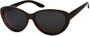 Angle of Petra #1312 in Black/Red Frame with Grey Lenses, Women's Cat Eye Sunglasses