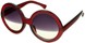Angle of Sequoyah #2097 in Clear Red Frame, Women's Round Sunglasses