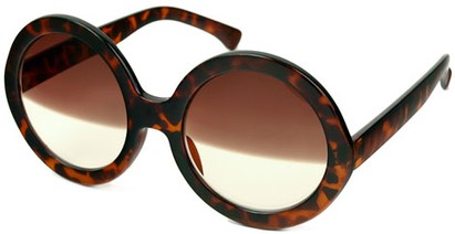Angle of Sequoyah #2097 in Tortoise Frame, Women's Round Sunglasses