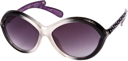 Angle of SW Oversized Style #15027 in Silver/Grey/Purple Fade Frame with Polka Dots, Women's and Men's  
