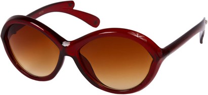 Angle of SW Oversized Style #15027 in Red Frame, Women's and Men's  