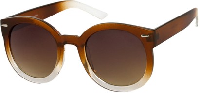 Angle of SW Oversized Round Style #7140 in Brown Fade Frame, Women's and Men's  
