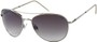 Angle of SW Aviator Style #1182 in Silver Frame with Grey Lenses, Women's and Men's  