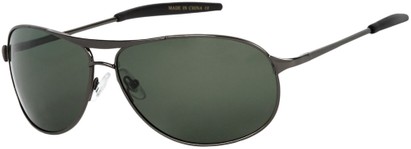 Angle of SW Polarized Aviator Style #1287 in Grey Frame with Green Lenses, Women's and Men's  