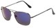 Angle of Belize #2009 in Grey Frame with Blue Mirrored Lenses, Women's and Men's Aviator Sunglasses