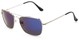 Angle of Belize #2009 in Silver Frame with Blue Mirrored Lenses, Women's and Men's Aviator Sunglasses