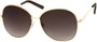 Angle of SW Oversized Style #4790 in Glossy Gold Frame with Dark Grey Lenses, Women's and Men's  