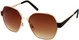 Angle of Lanai #13499 in Gold and Black Frame, Women's Round Sunglasses