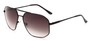 Angle of Moor #2074 in Matte Black Frame with Smoke Gradient Lenses, Men's Aviator Sunglasses