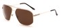 Angle of Moor #2074 in Gold Frame with Brown Lenses, Men's Aviator Sunglasses