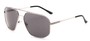 Angle of Moor #2074 in Silver Frame with Grey Lenses, Men's Aviator Sunglasses