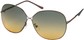 Angle of SW Oversized Round Style #20450 in Bronze Frame with Green Fade Lenses, Women's and Men's  