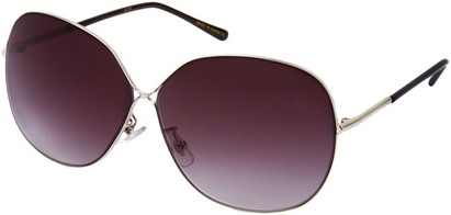 Angle of SW Oversized Round Style #20450 in Silver Frame with Smoke Lenses, Women's and Men's  