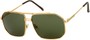 Angle of Moto #93 in Gold Frame with Green Lenses, Women's and Men's Aviator Sunglasses
